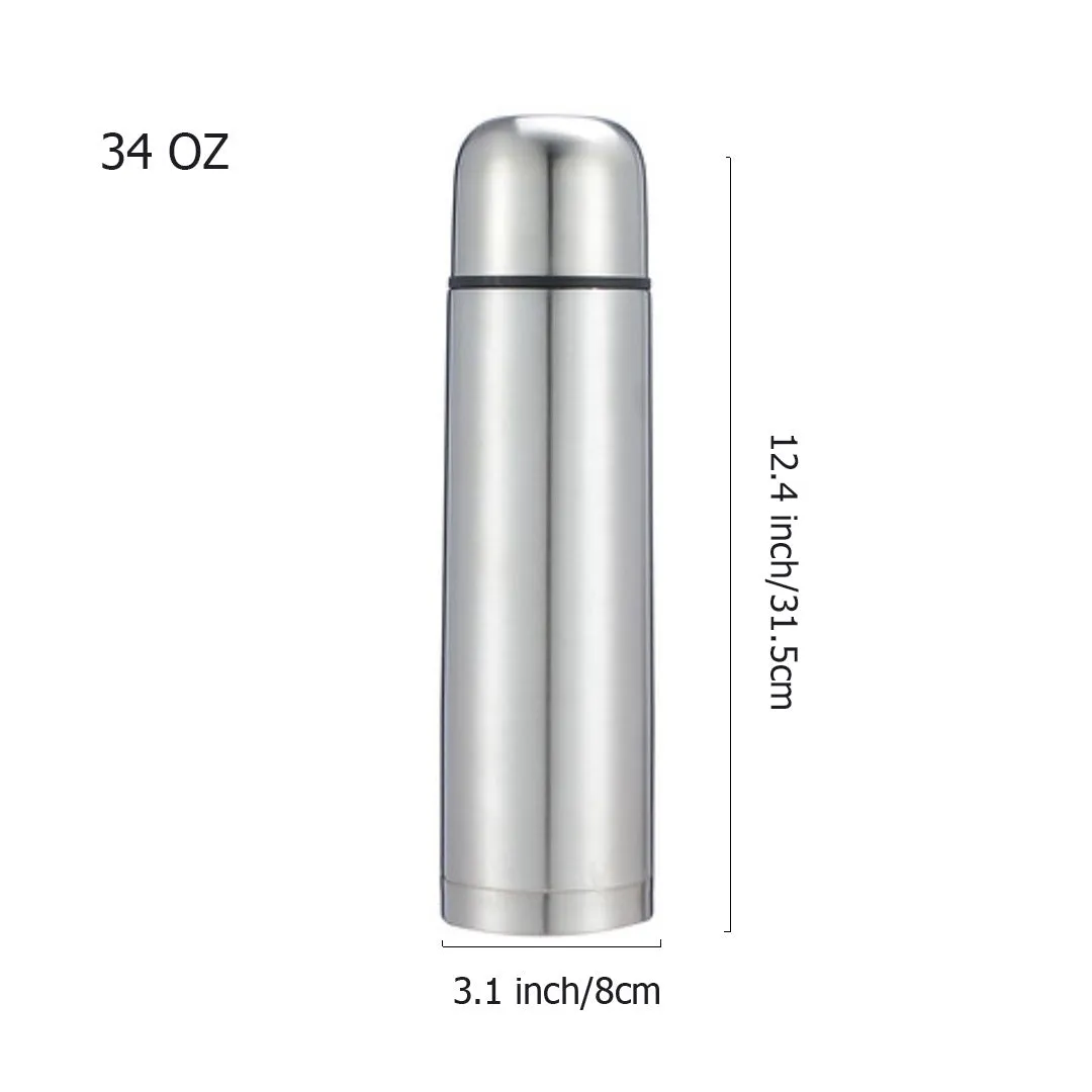 1pc 17oz/34oz Insulated Stainless Steel Thermal Vacuum Flask - Large Capacity, Double-Walled, Leak-Proof, and Sweat-Free - Perfect for Hot and Cold Drinks, Tea, Coffee, Water, and Travel