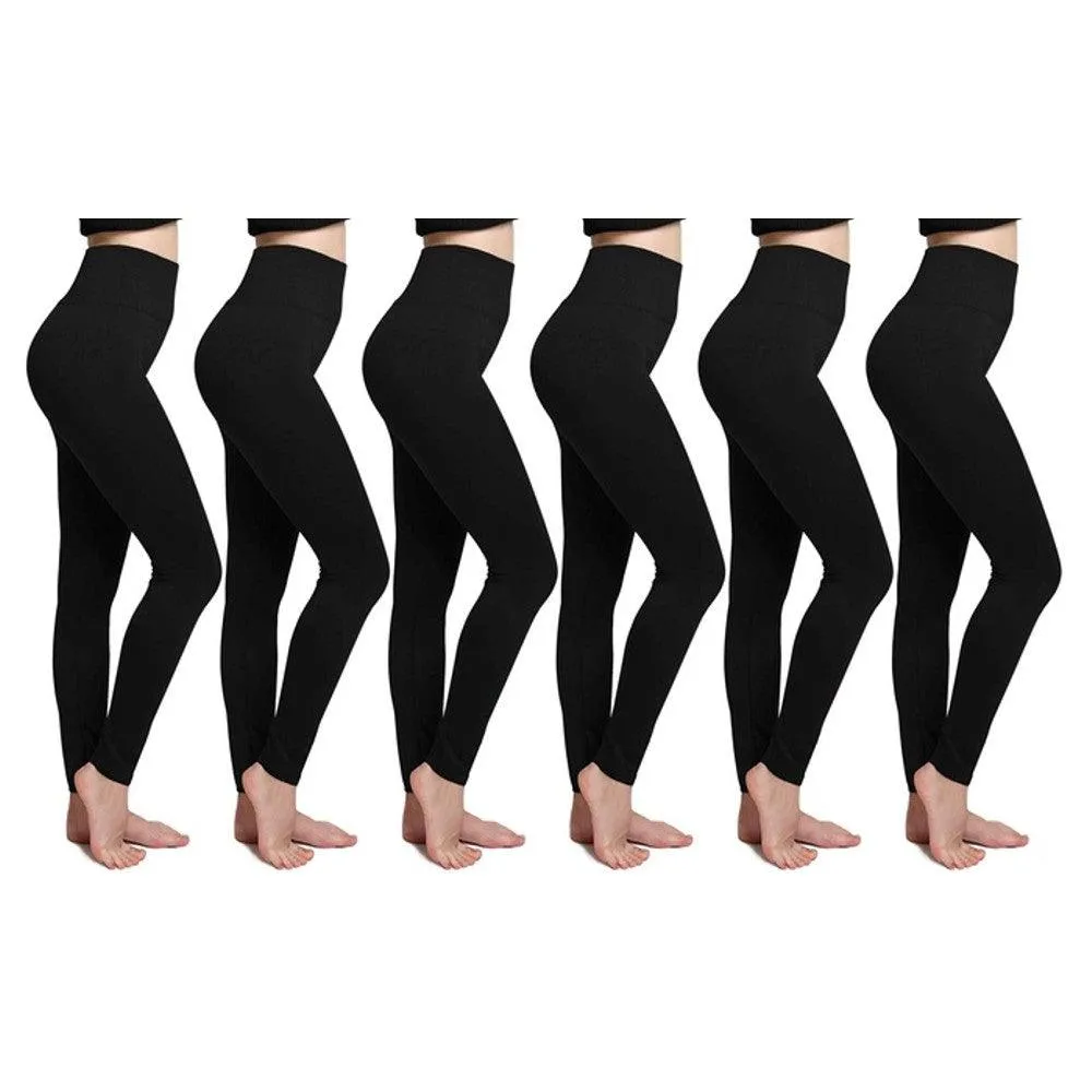 3 Pack Women‚Äôs Fleece Lined Leggings High Waist Stretchy warm Leggings one size