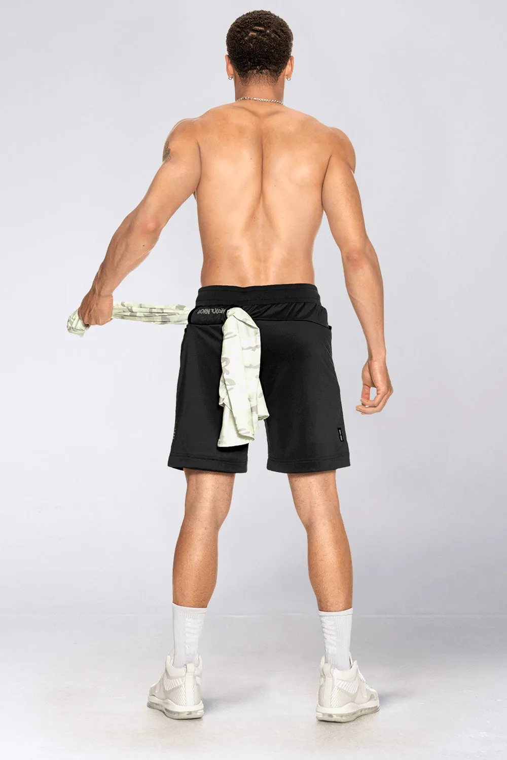 3800 . Momentum Regular-Fit Shorts - Black