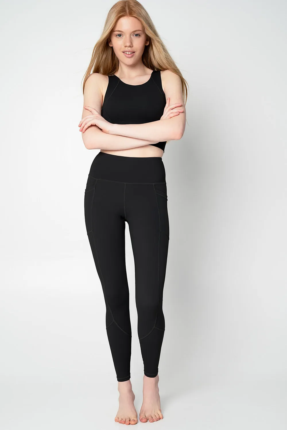 4 for $54 - Black Cassi Deep Pockets Workout Leggings Yoga Pants - Women