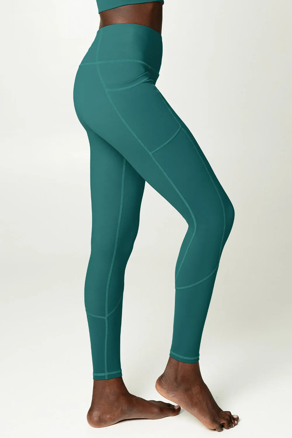 4 for $54 - Emerald Green Cassi Deep Pockets Workout Leggings Yoga Pants - Women