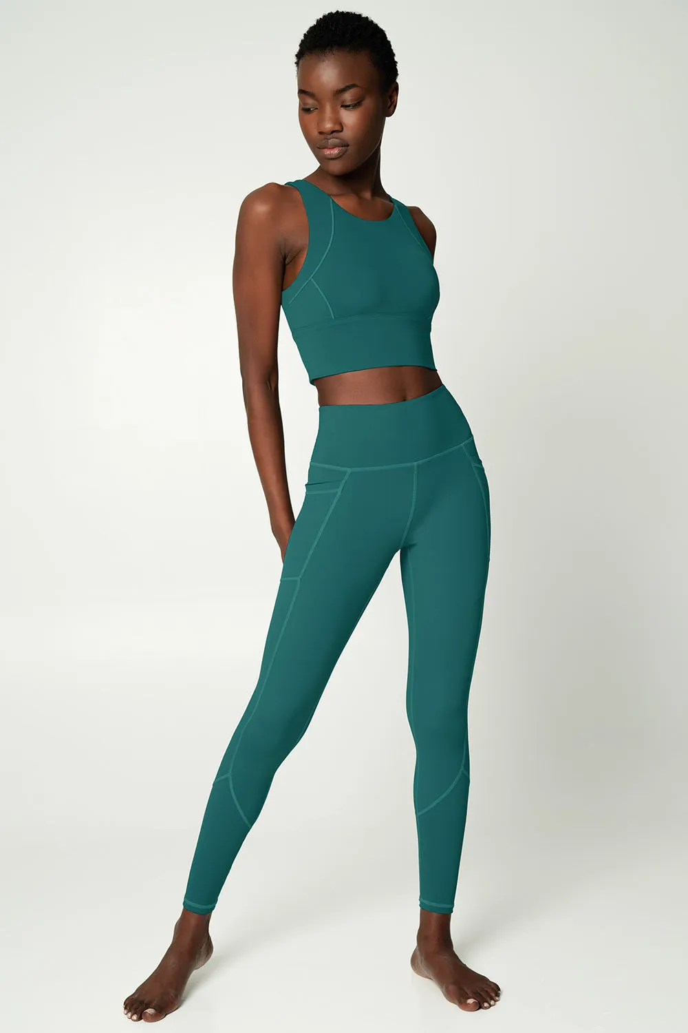 4 for $54 - Emerald Green Cassi Deep Pockets Workout Leggings Yoga Pants - Women