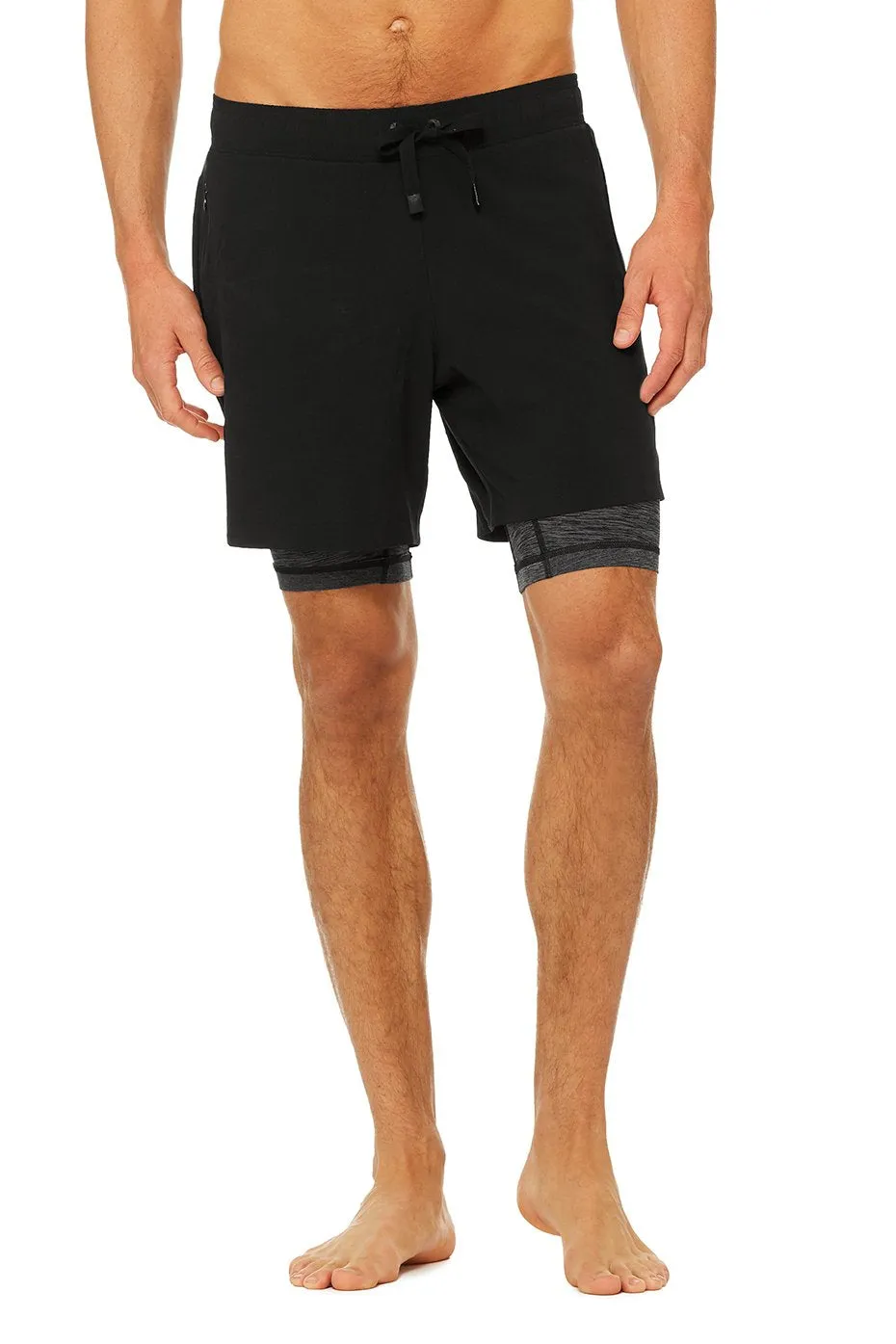 7” Unity 2-In-1 Short - Black/Dark Grey Marl