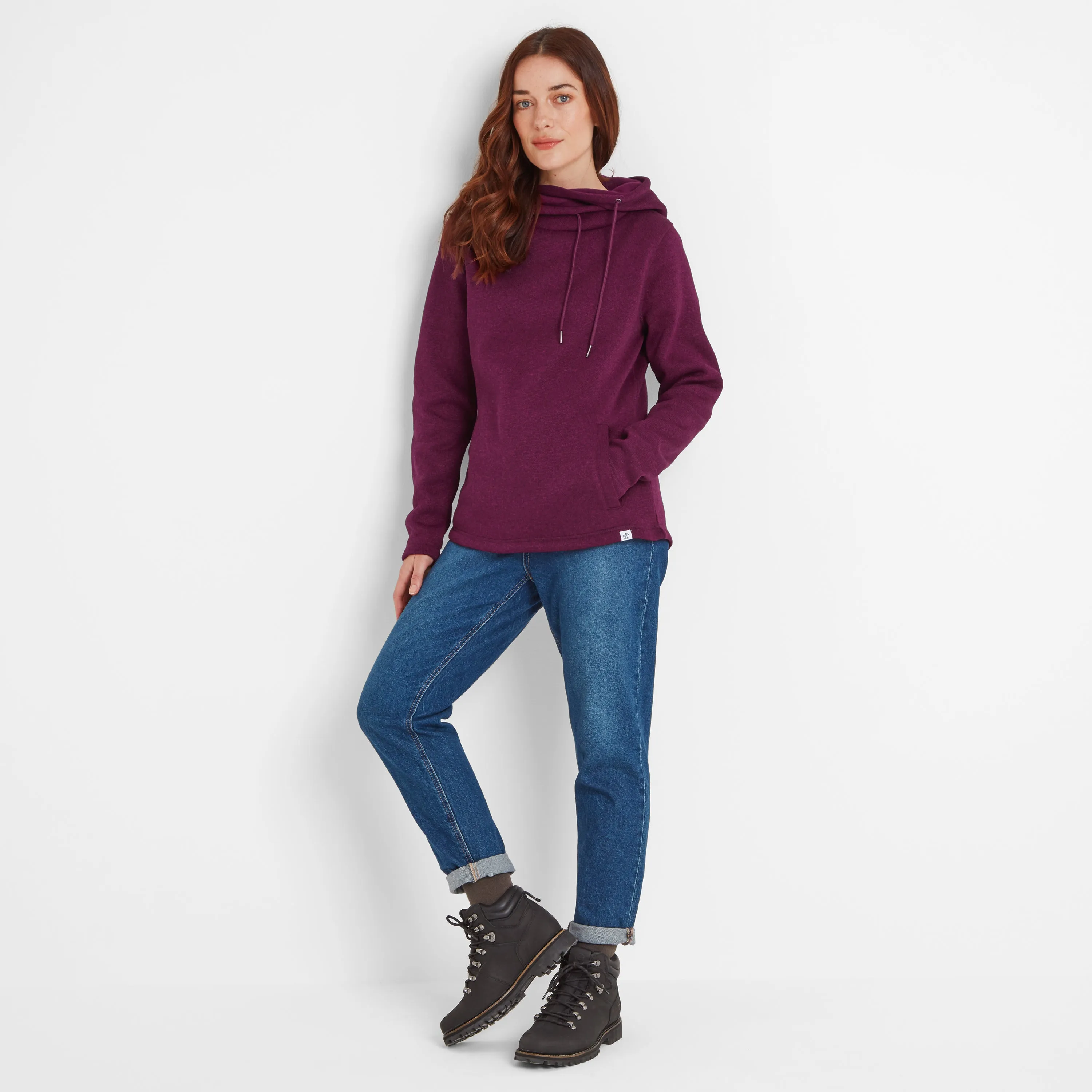 Acer Womens Knitlook Fleece Hoody - Purple Berry Marl