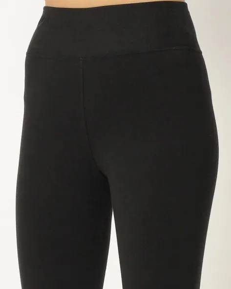 Adorna Active Leggings - Black Shapparel Cotton Leggings - Breathable & Versatile