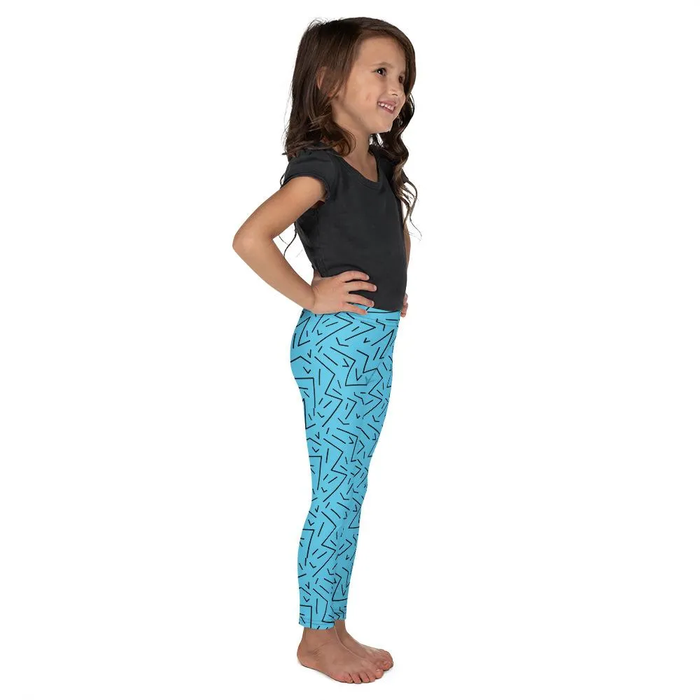 Aqua Black Line Kid's Leggings