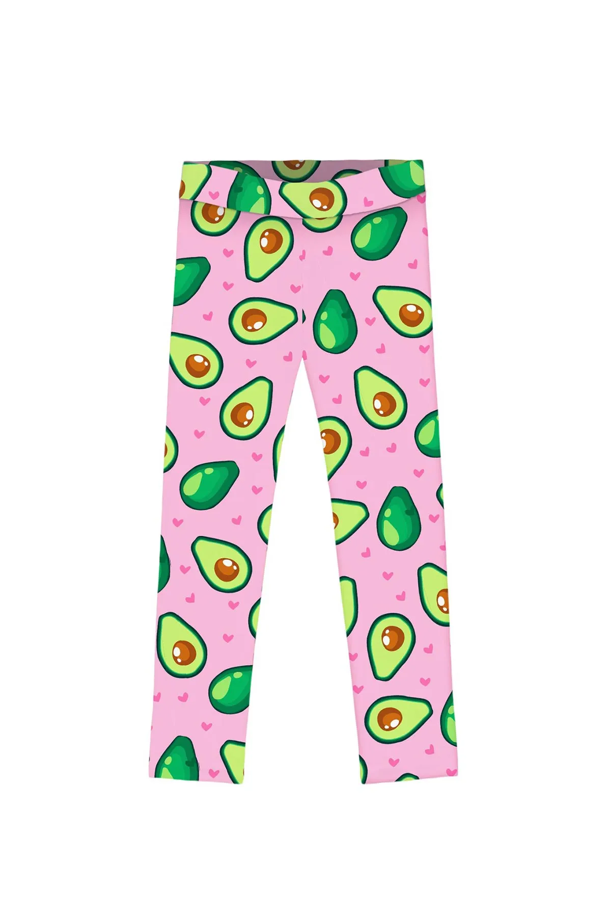 Avocuddle Lucy Pink Cute Avocado Print Leggings - Girls