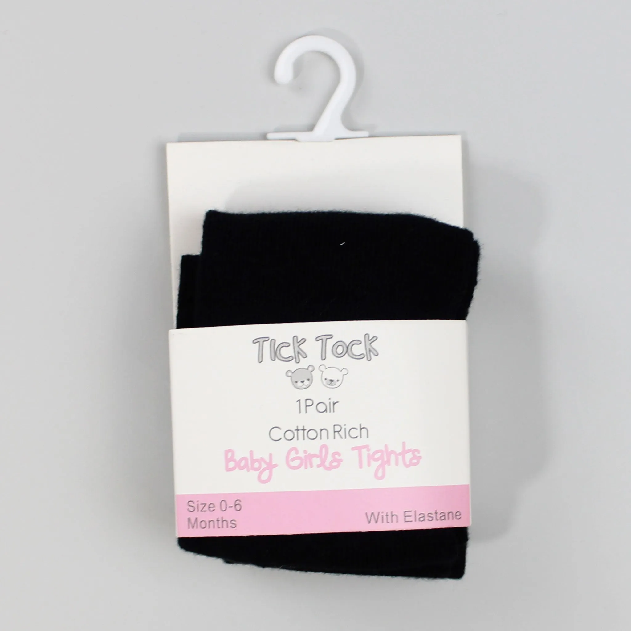 Baby Girls Black Cotton Rich Tights