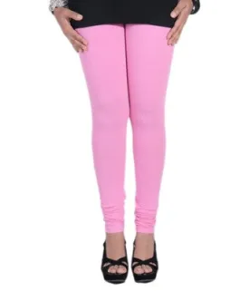 Baby Pink Plain Chudidar Lycra Leggings