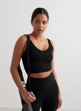 Black Ribbed Seamless Bralette