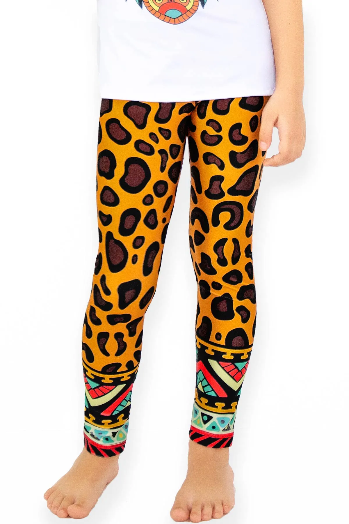 BUY 1 GET 4 FREE! Safari Lucy Brown Cute Leopard Print Leggings - Girls