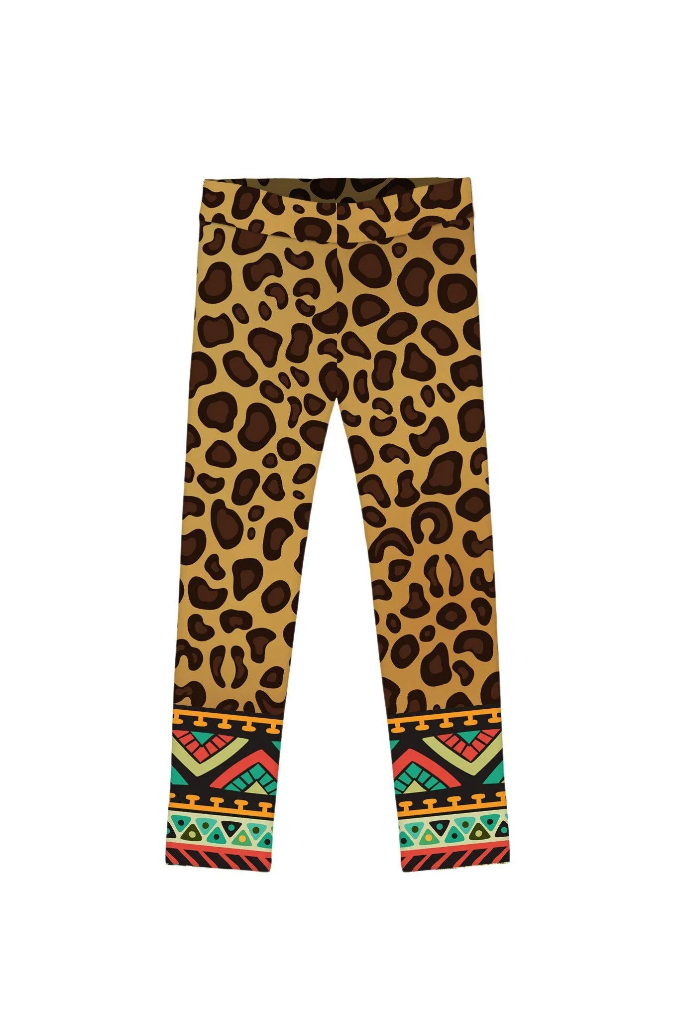 BUY 1 GET 4 FREE! Safari Lucy Brown Cute Leopard Print Leggings - Girls