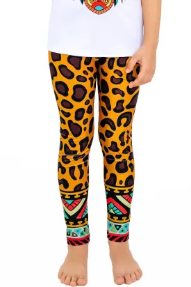 BUY 1 GET 4 FREE! Safari Lucy Brown Cute Leopard Print Leggings - Girls