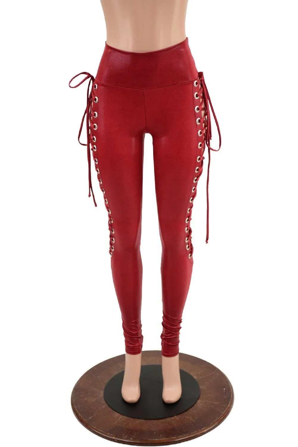 Coagulant Red Lace Up Leggings