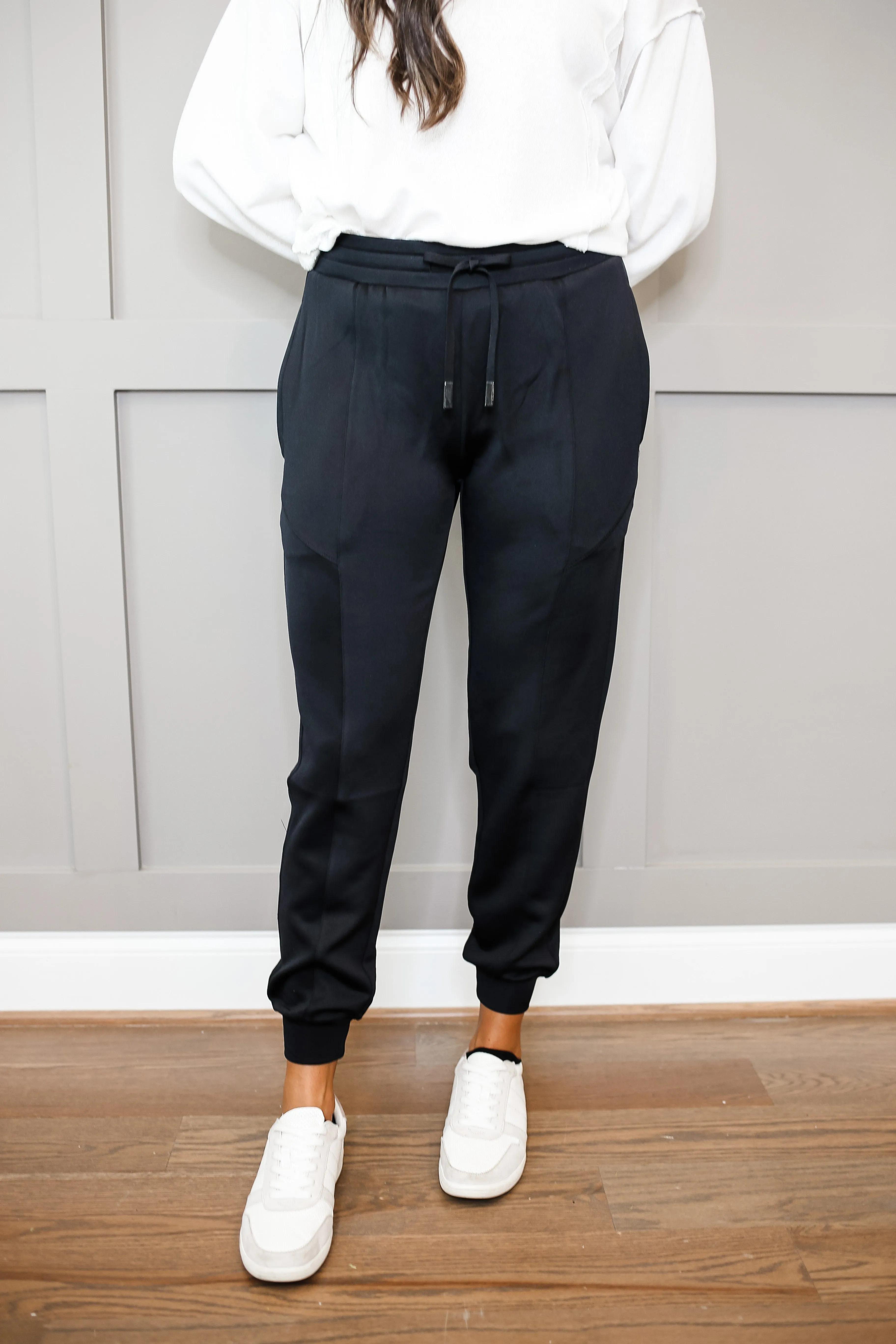 Cuffed Joggers with Zippered Pockets