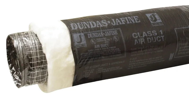 Dundas Jafine BPC625 Flexible Insulated Duct, 25 ft L, Polyester, Black :EA: QUANTITY: 1