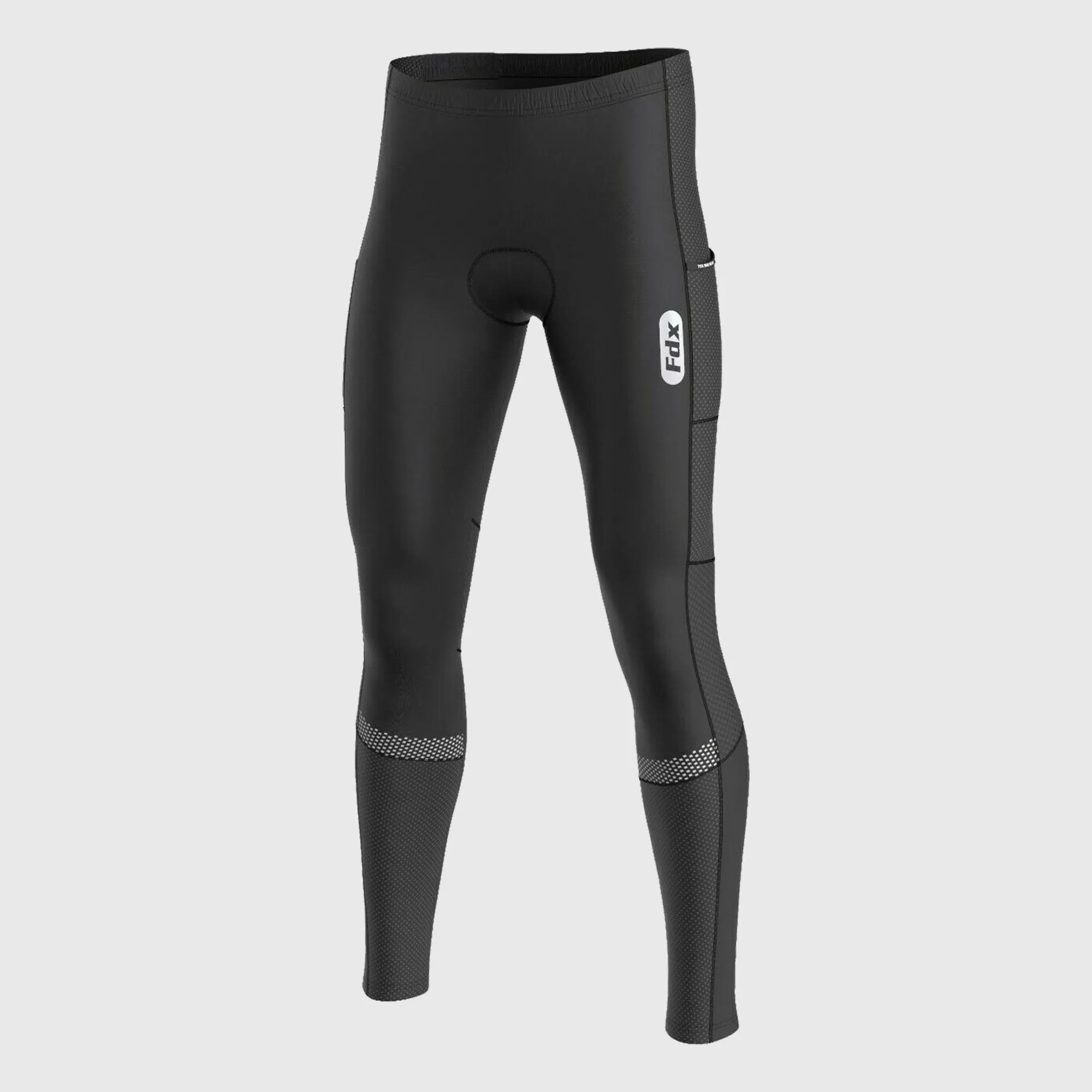 Fdx All Day Men's & Boy's Black Thermal Padded Cycling Tights