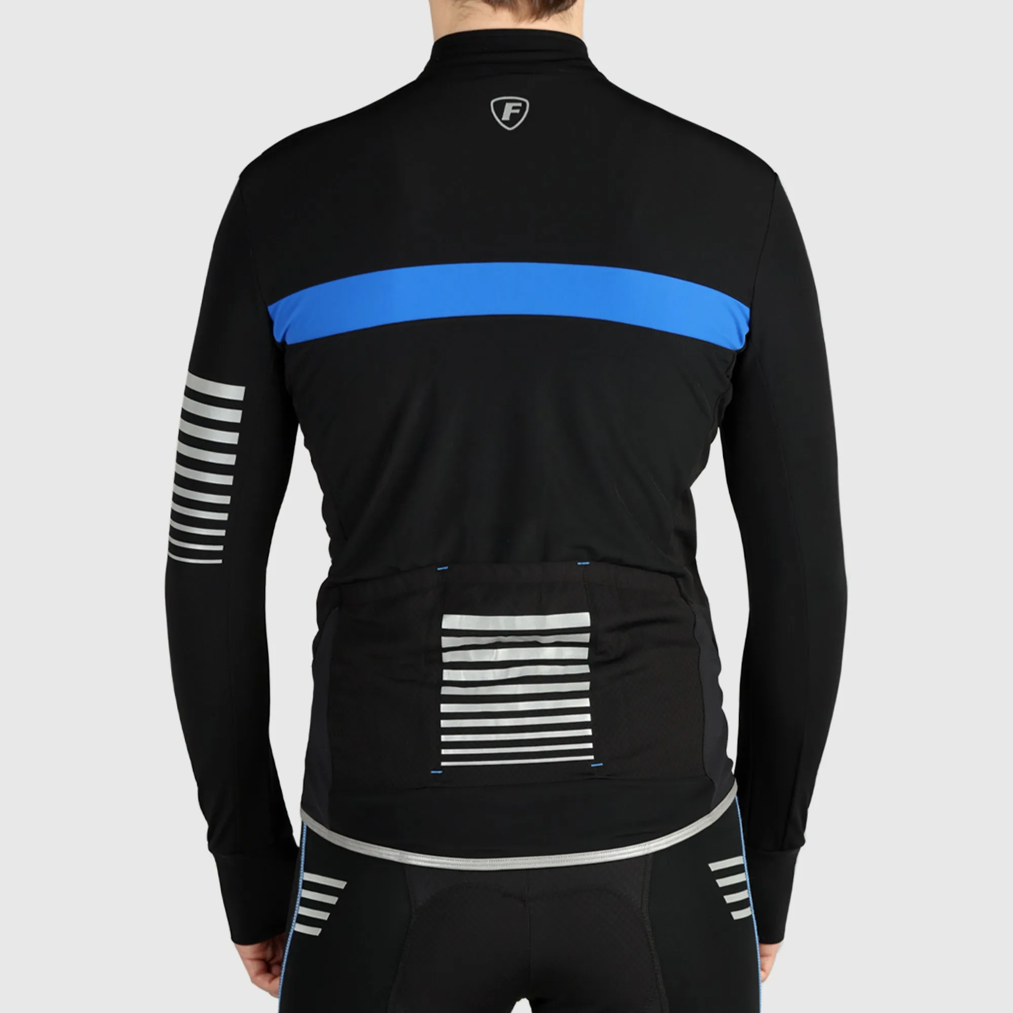 Fdx All Day Men's & Boy's Blue Thermal Roubaix Long Sleeve Cycling Jersey