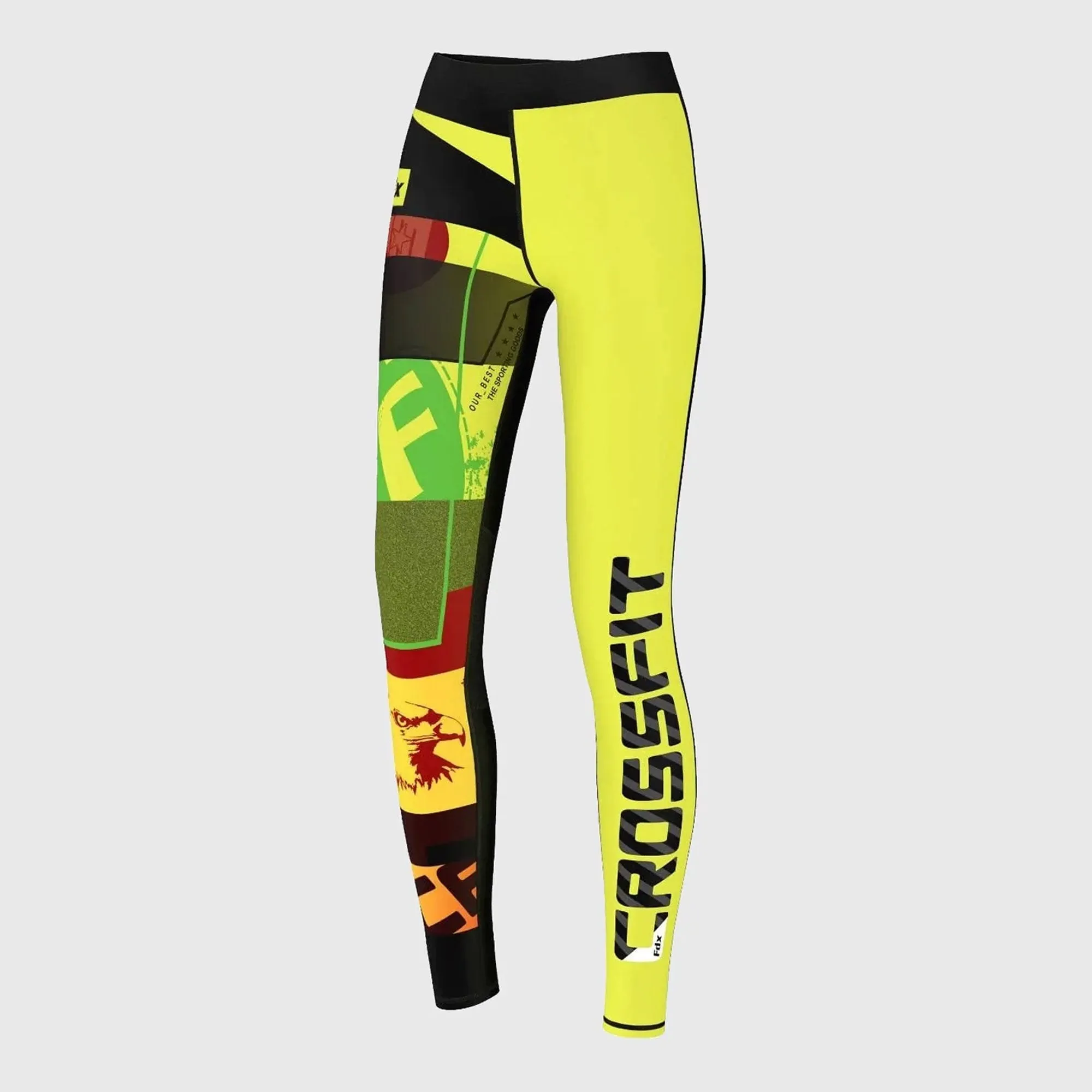 Fdx Amrap Yellow Women's & Girl's Compression Running Tights