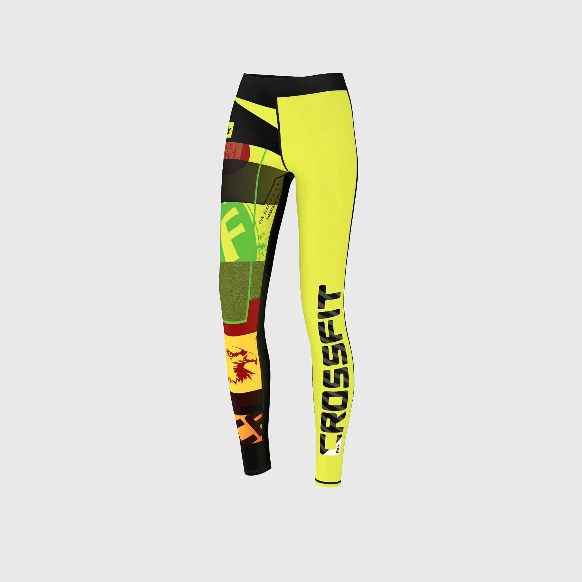 Fdx Amrap Yellow Women's & Girl's Compression Running Tights