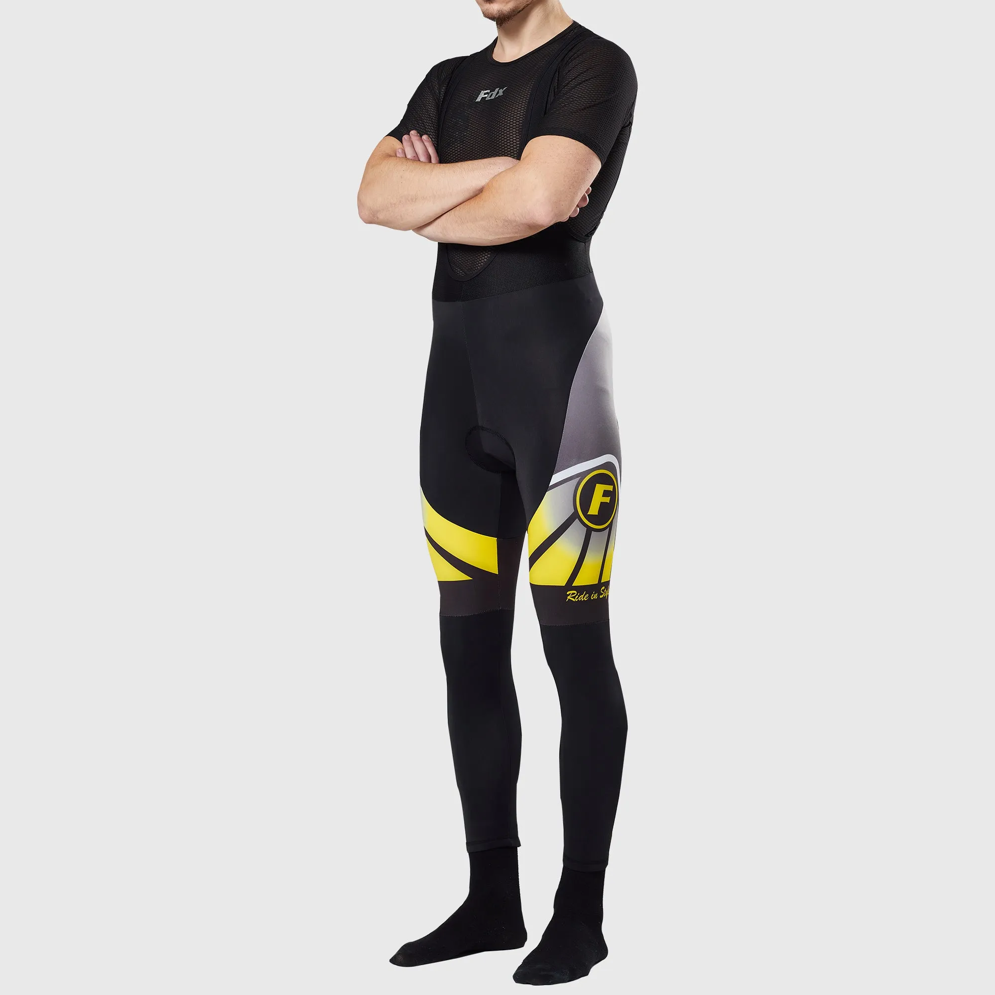 Fdx Men's & Boy's Set Signature Thermal Roubaix Long Sleeve Cycling Jersey & Bib Tights - Yellow