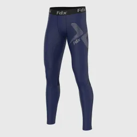 Fdx Recoil Navy Blue Men's & Boy's Compression Winter Base Layer Leggings