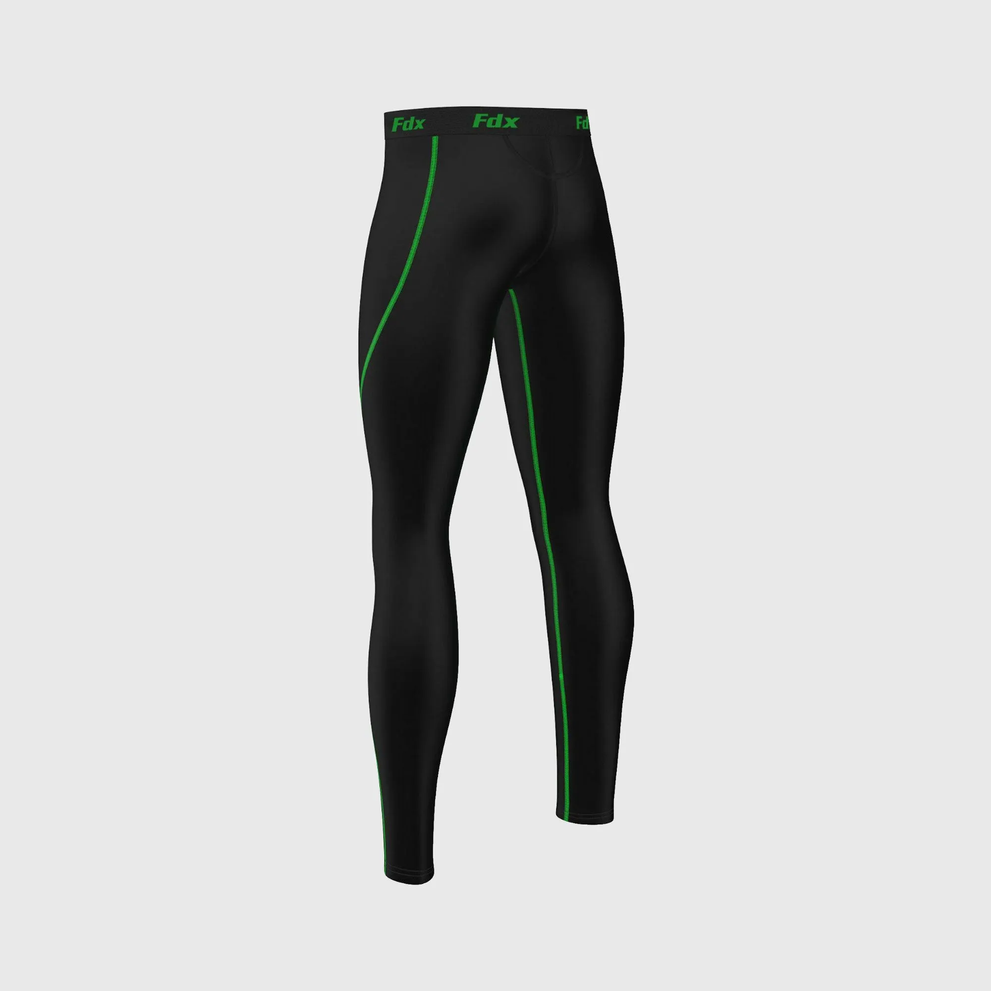 Fdx T5 Men's & Boy's Green Winter Compression Tights