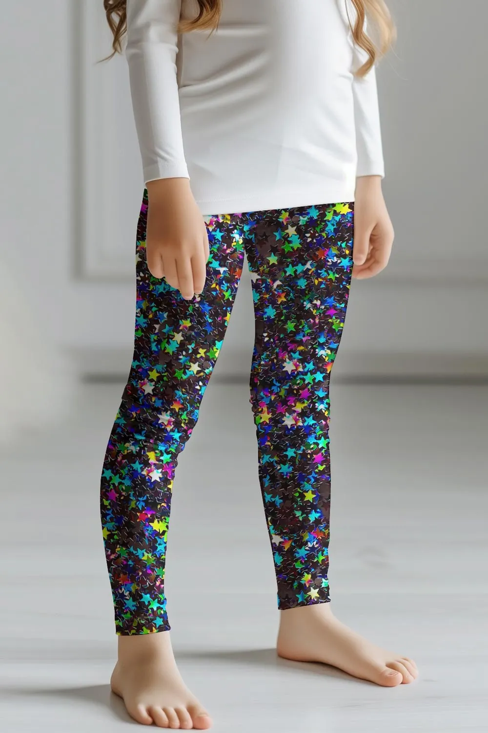 Fireworks Lucy Cute Colorful Stars Printed Leggings - Kids