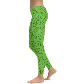 Green Black Line Leggings