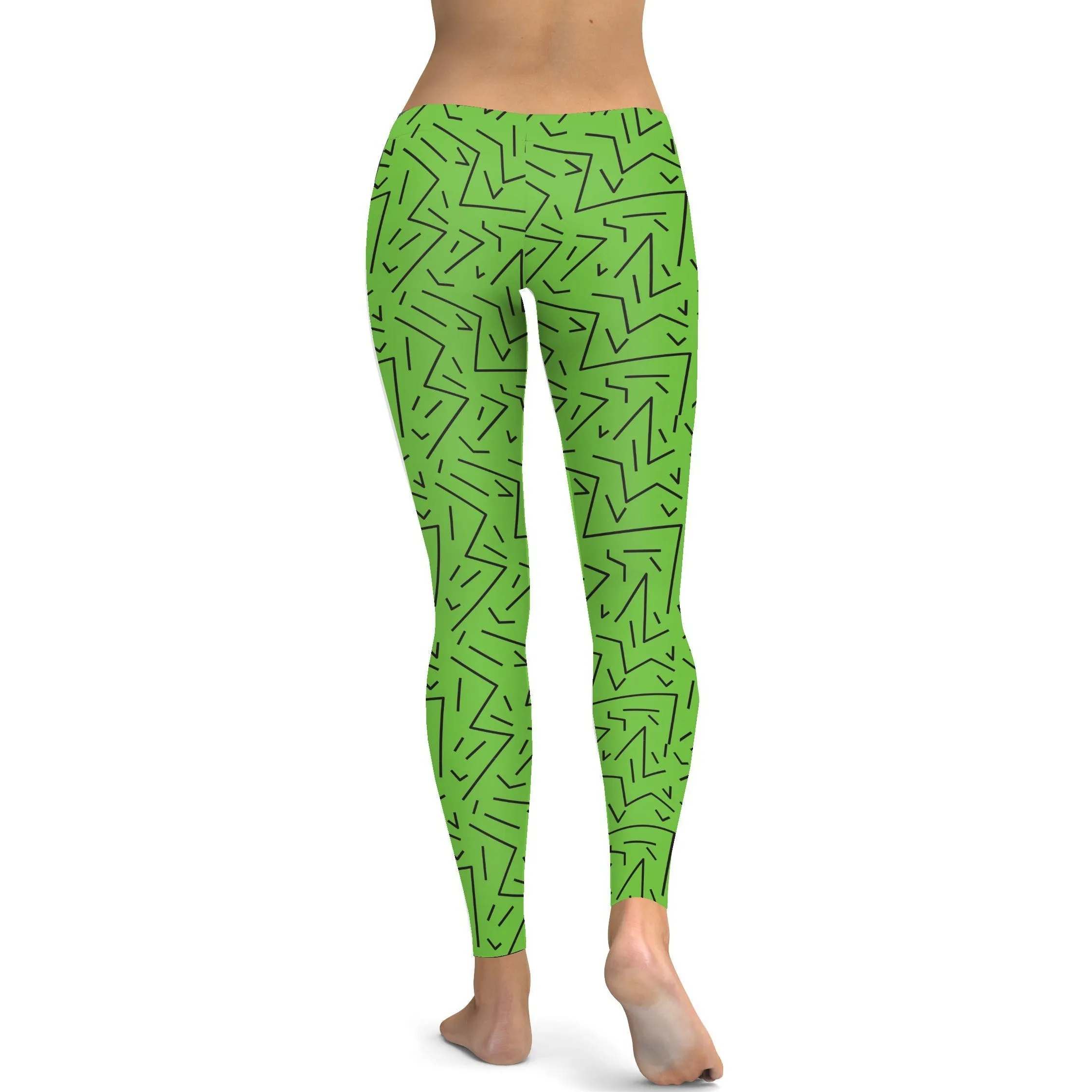 Green Black Line Leggings