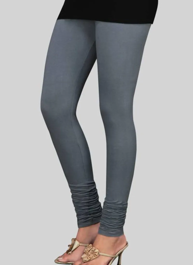 Grey Plain Churidar Lycra Leggings