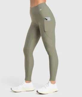 Gymshark Raw Cut Legging - Base Green