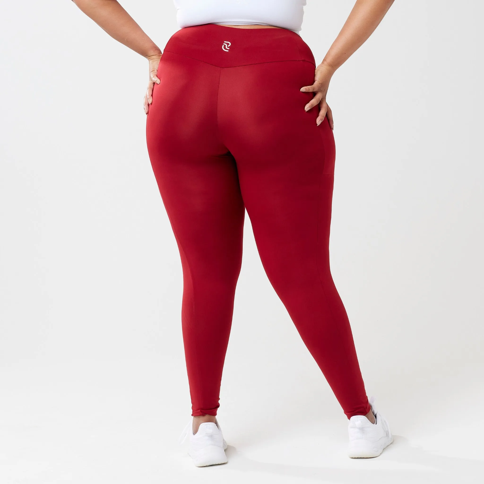 High-Rise Pocket Leggings - Red