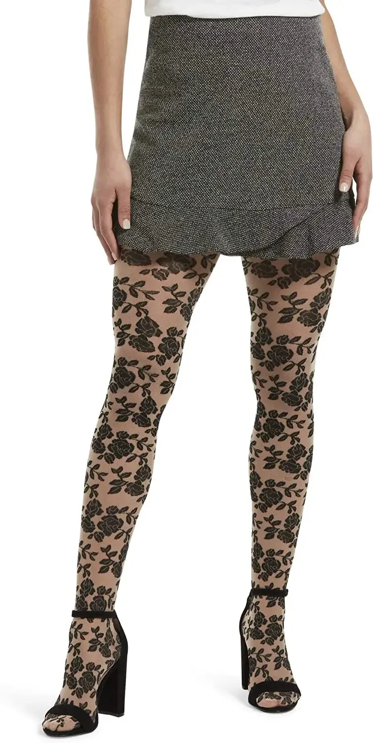 HUE Fashion Floral Print Tights