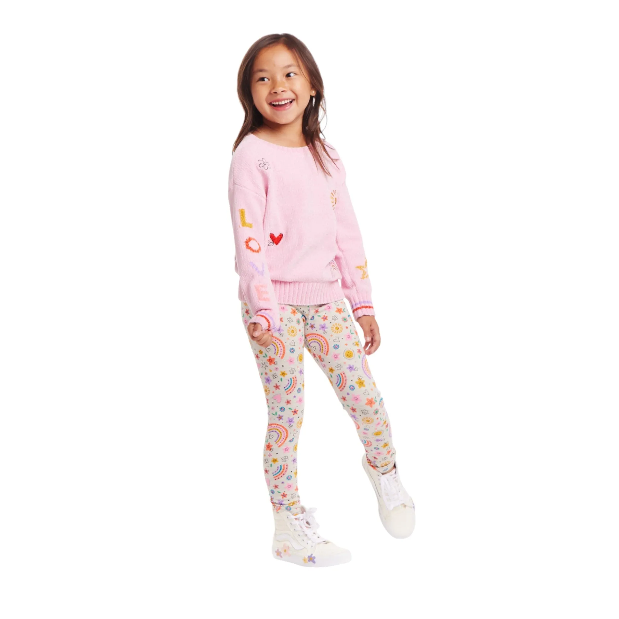 Kids Chenille Sweater & Printed Legging Set | Multicolor