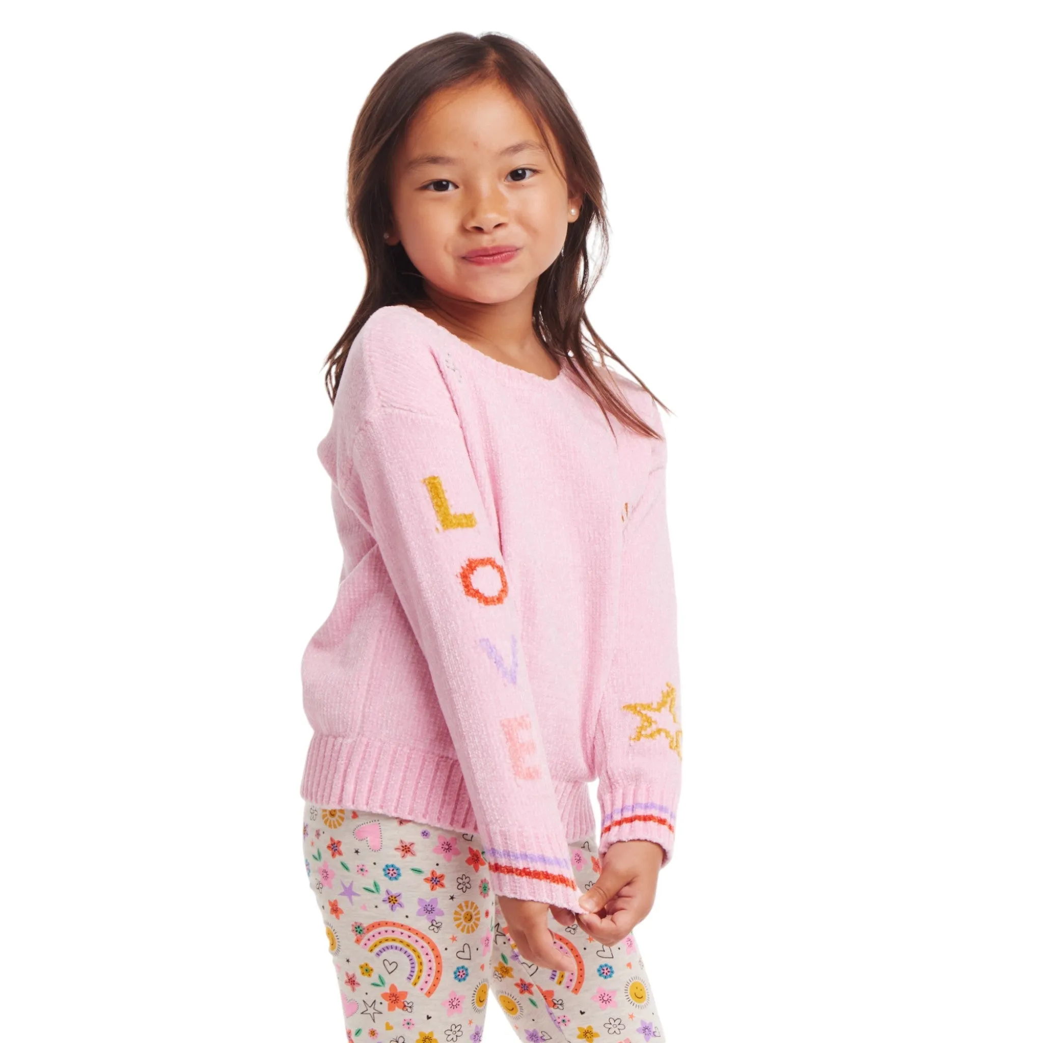 Kids Chenille Sweater & Printed Legging Set | Multicolor