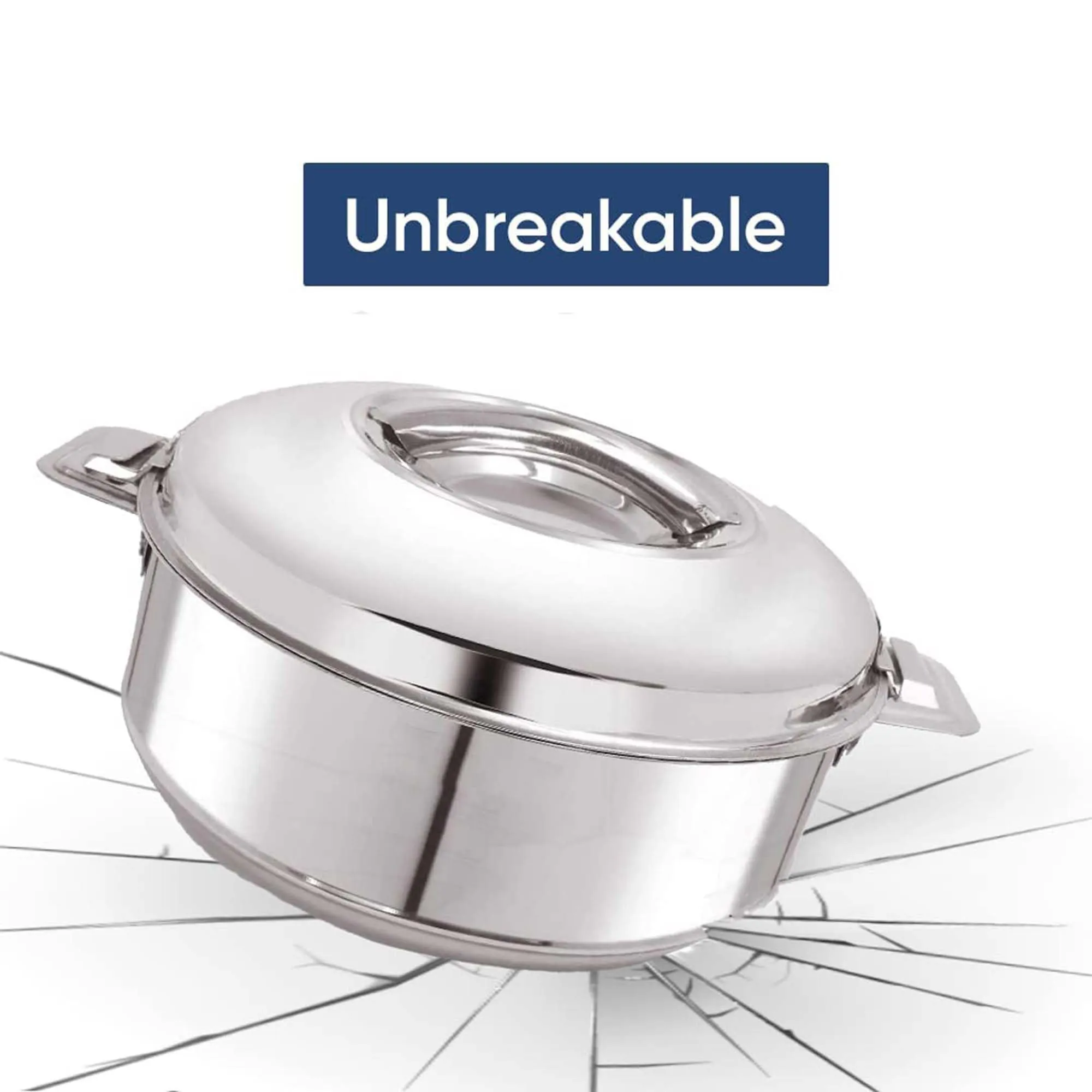 Kuber Industries 1.5L Stainless Steel Insulated Casserole for Roti, Puri & Chapati with Lid | Heat Retaining Body & Easy Lock Lid Mechanism Hotpot Roti Box for Home & Kitchen | Silver