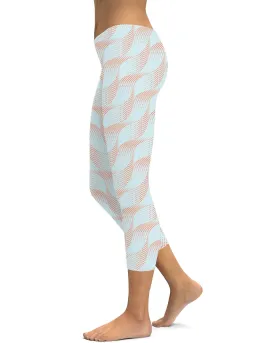 Light Blue & Apricot Wave Capris