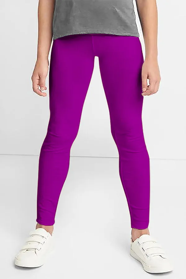 Magenta UV 50  Lucy Purple Cute Stretchy Eco Leggings - Kids