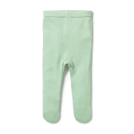 Mint Green Knitted Legging with Feet