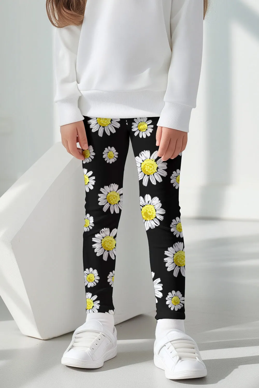 Oopsy Daisy Lucy Cute Black Floral Printed Leggings - Kids