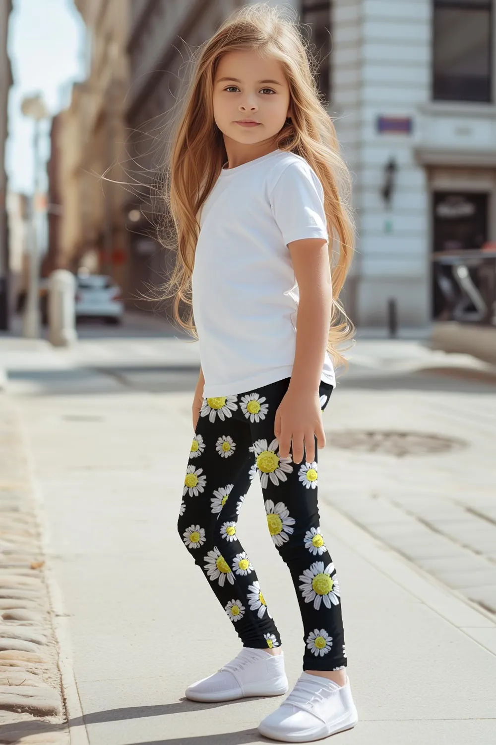 Oopsy Daisy Lucy Cute Black Floral Printed Leggings - Kids