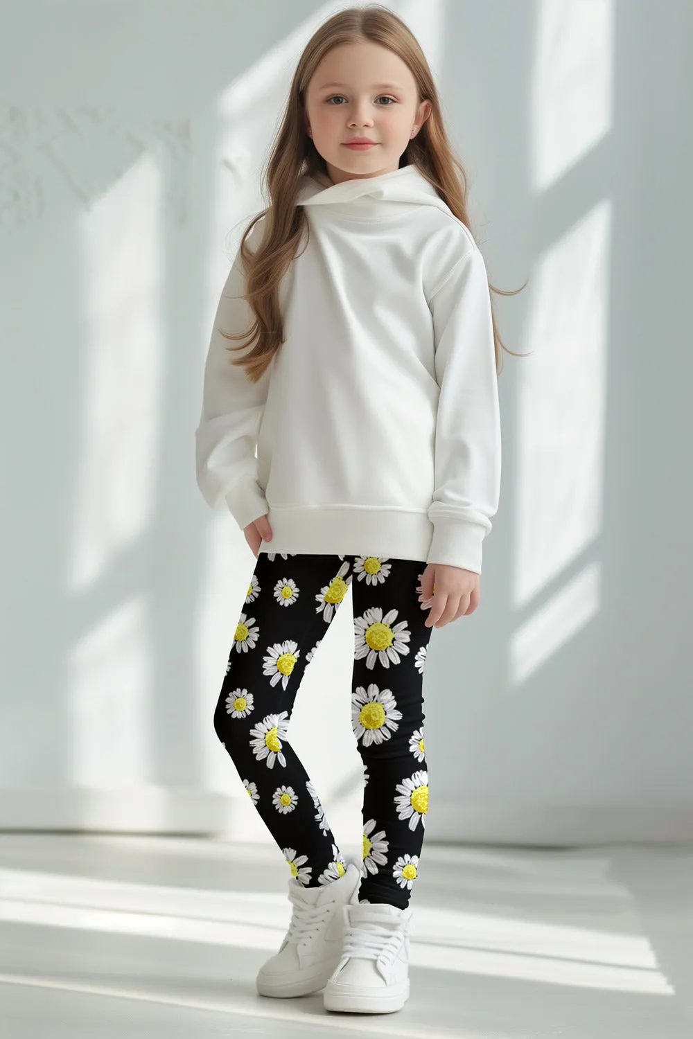 Oopsy Daisy Lucy Cute Black Floral Printed Leggings - Kids