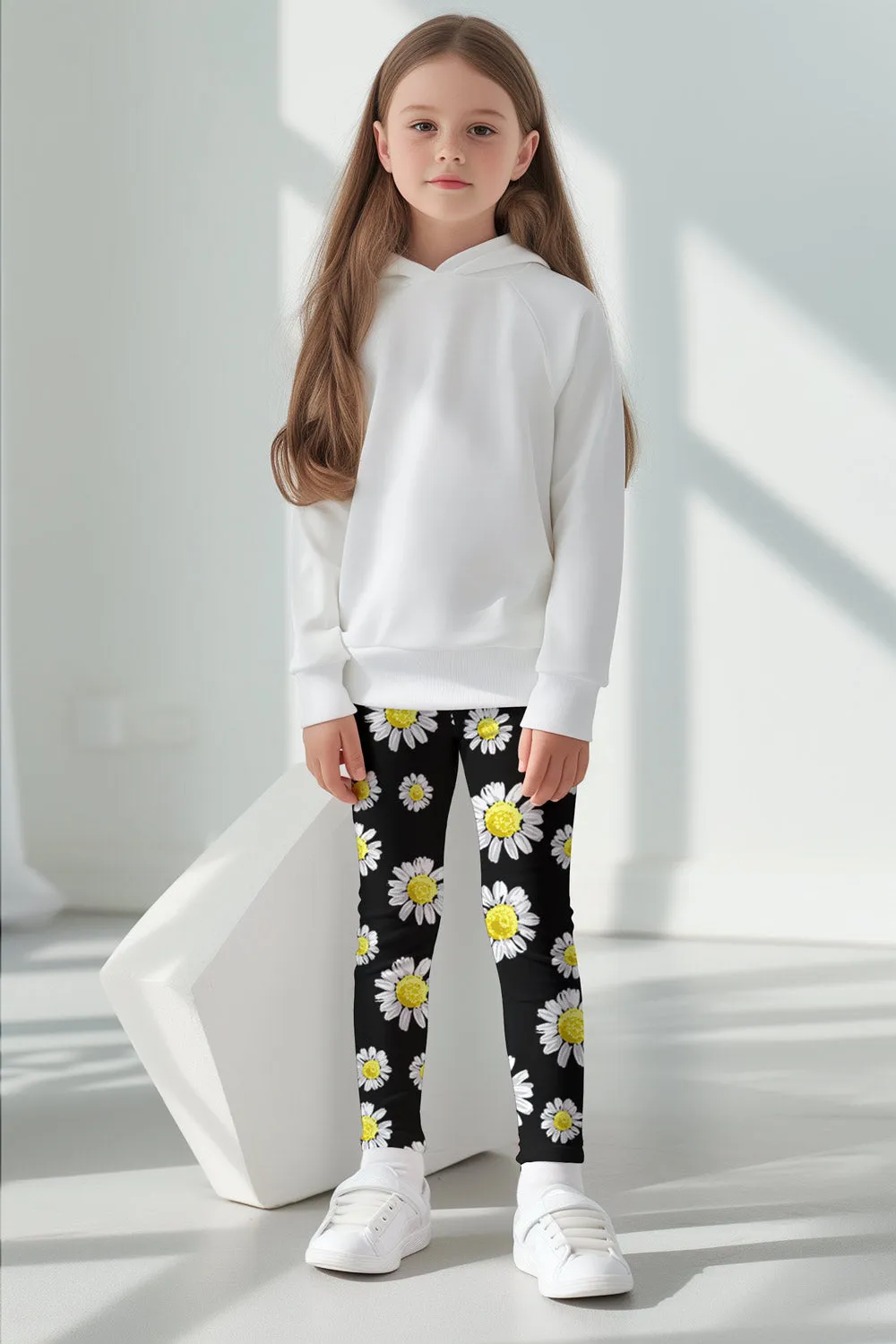 Oopsy Daisy Lucy Cute Black Floral Printed Leggings - Kids