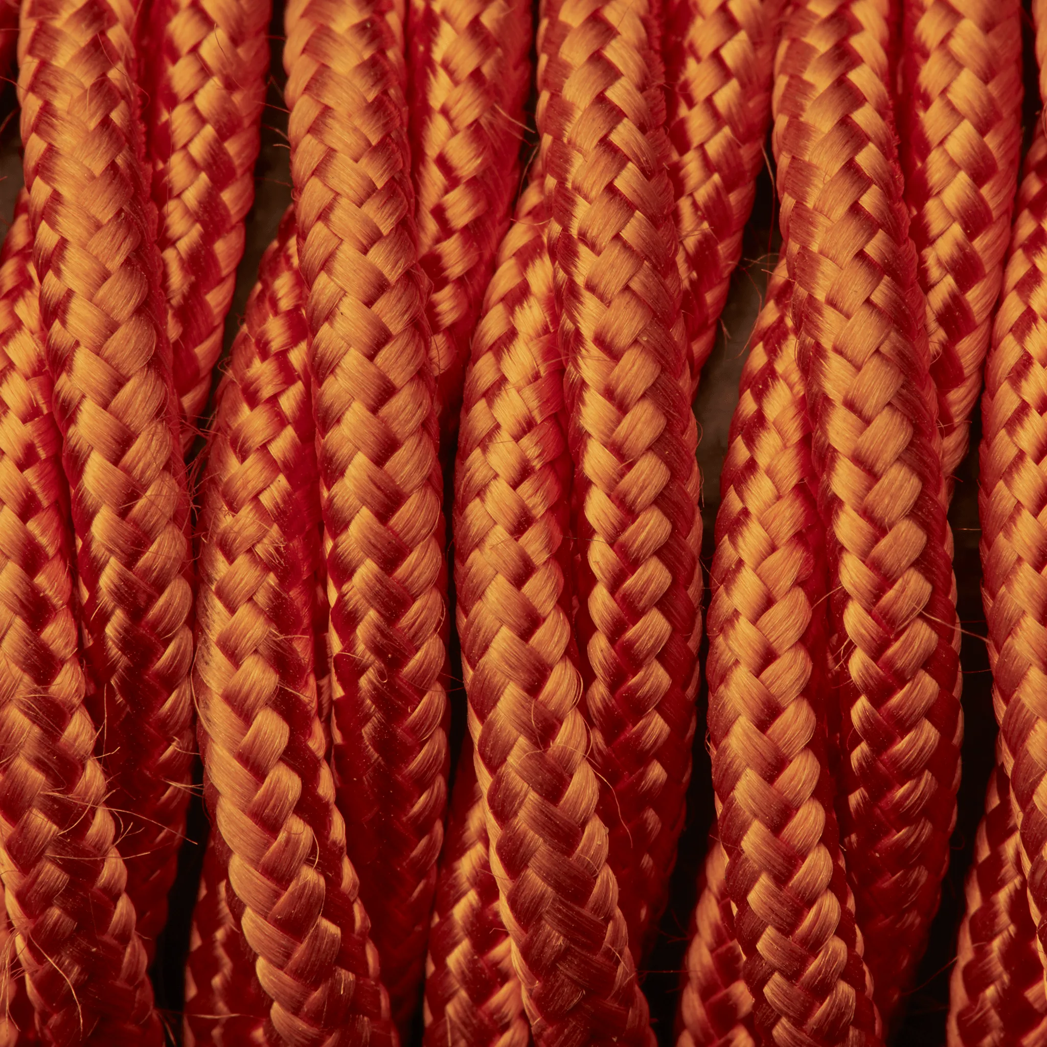 Orange Twisted Fabric Flex - 3 Core Braided Cloth Cable Lighting Wire