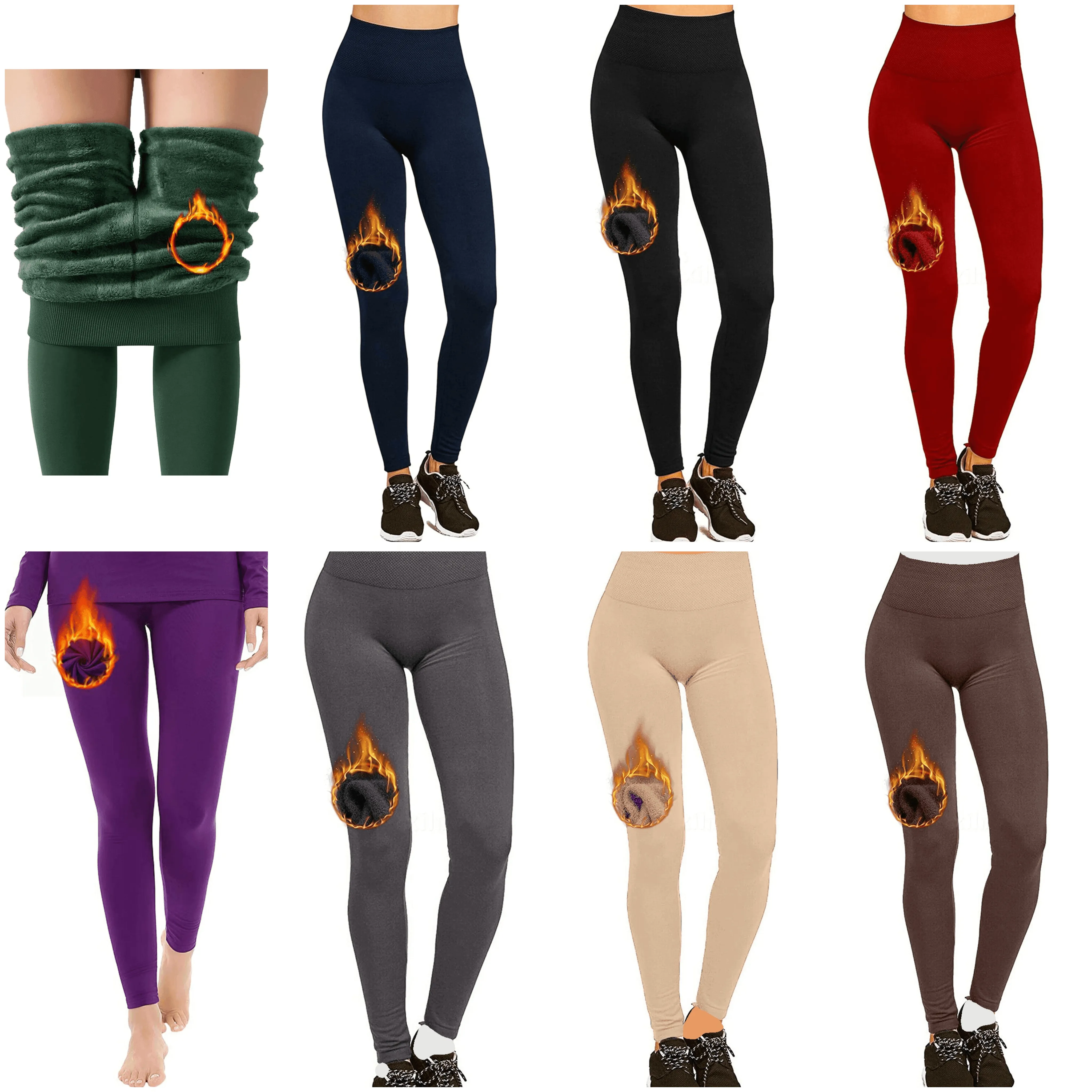 PBG Women‚Äôs Fleece Leggings 8 Colors! High Waist Stretchy Warm Leggings One Size  (Small-Large reccomended)