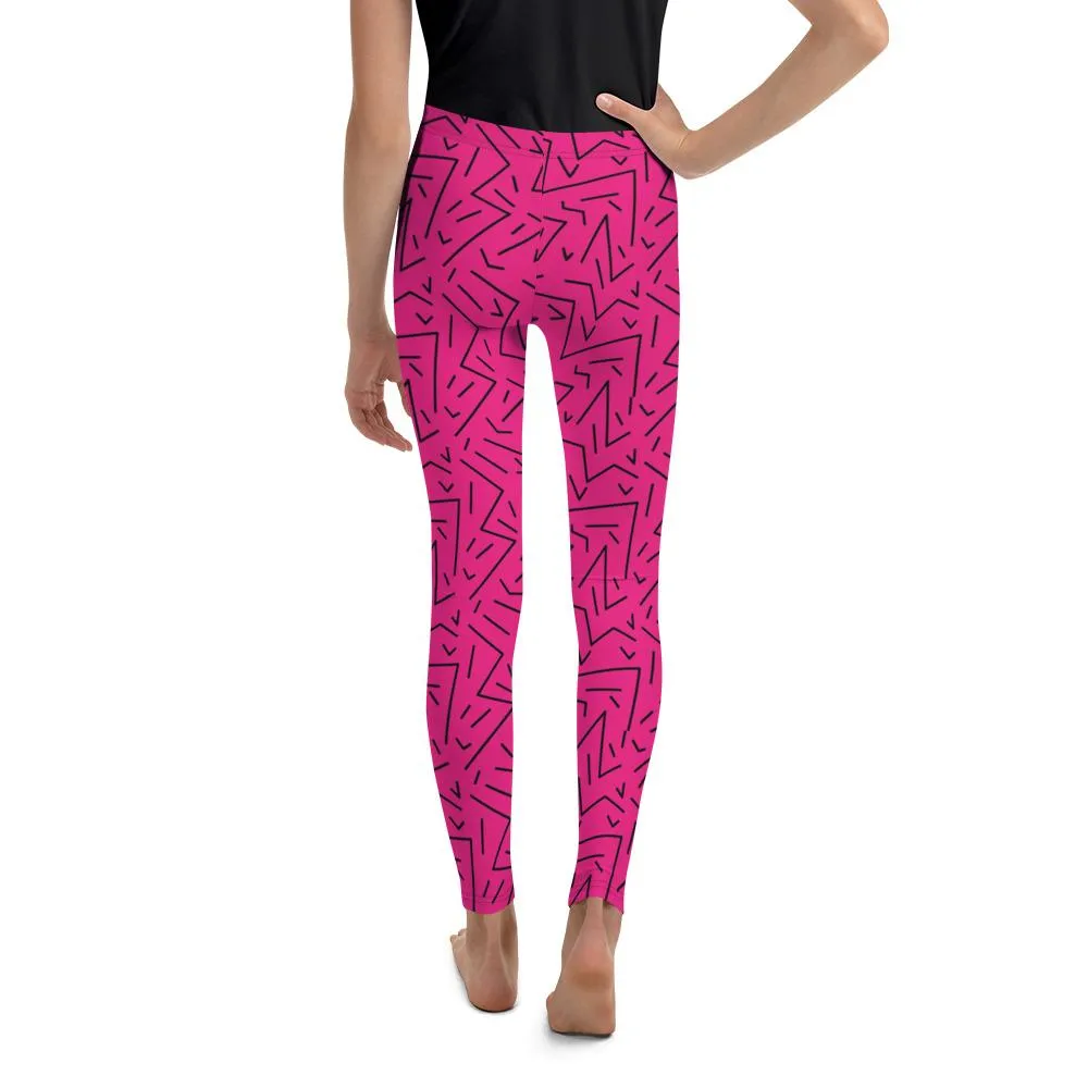 Pink Black Line Youth Leggings