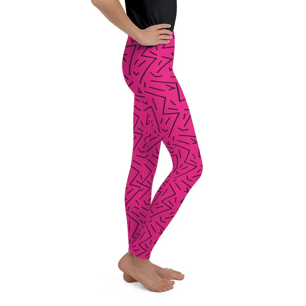 Pink Black Line Youth Leggings