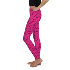 Pink Black Line Youth Leggings