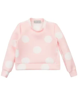 Pink Polka Dot Delight Sweatshirt by Kids Couture